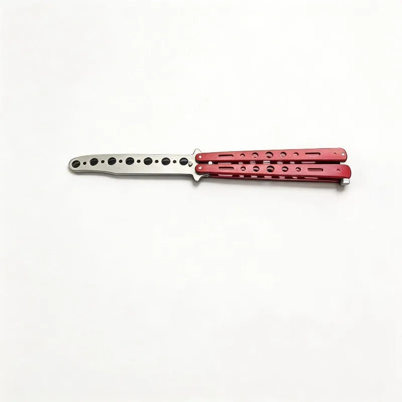 Martial Arts Practice Knife Portable Steel Metal Folding Butterfly Knife for Practicing Flipping Tricks