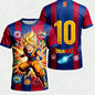 Summer 2026 Dragon Ball Wukong "Super Barcelona 10" Football Theme 3D Print Breathable Quick Drying T-shirt Adult Parent Top