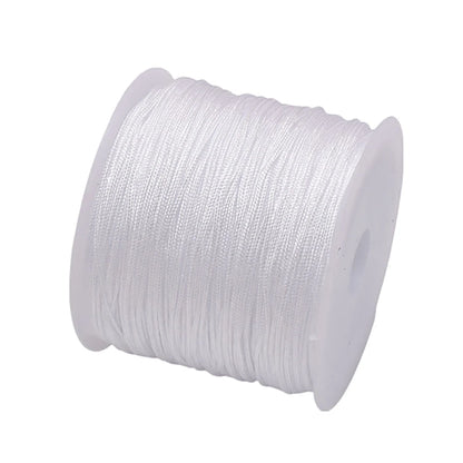 50Yards 0.8mm Nylonowy Sznurek Rzemieślniczy Do Produkcji Biżuterii Koraliki Pleciony Nylonowy Satynowy Sznurek Do Bransoletek Ogon Szczura Ozdoba Chiński Węzeł