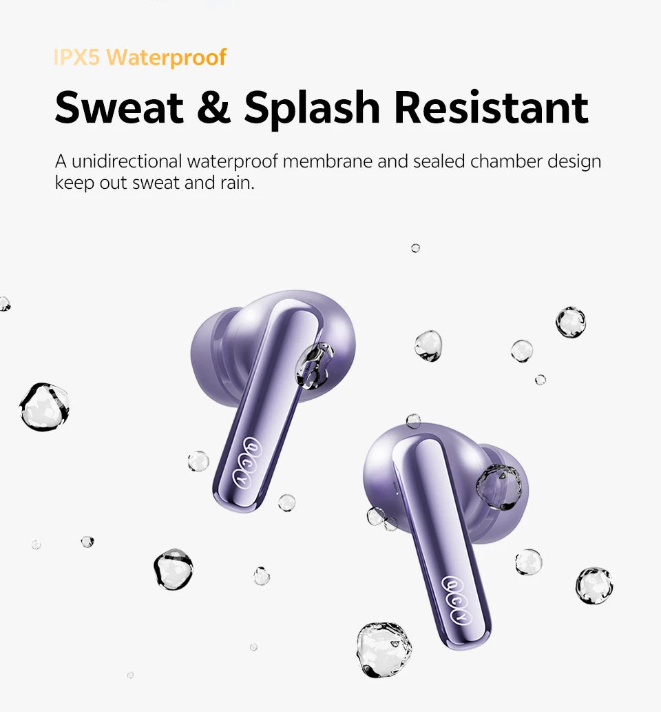 QCY MeloBuds N70 Adaptacyjne ANC Bezprzewodowe słuchawki douszne Bluetooth 6.0 LDAC Hi-Res Audio 6 mikrofonów Ładowanie bezprzewodowe Słuchawki 50 godzin IPX5