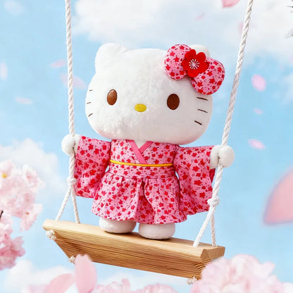 Japanese Style Sakura Pink Kimono Hello Kitty Plush Doll Toy Cute Soft Cushion Room Sofa Decor Pillow Companion Doll Girl Gift