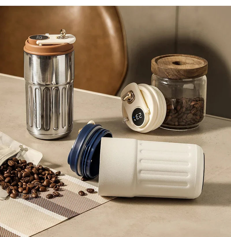 Smart Temperature Display Thermos Bottle 450ml 316 Stainless Steel Portable Office Thermal Coffee Mug