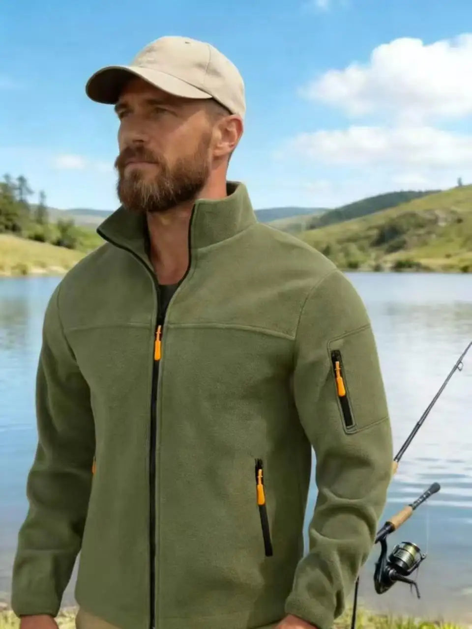Men's hoodie autumn and winter 2026 new item fleece outdoor warm fleece jacket casual sports trend top