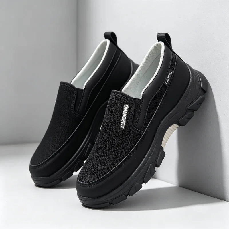 2026 New Men's Loafers Spring Large Size 39-48 Round-Toe Men's Moccasins Slip-On Mature Men's Shoes Simple Lightweight Casual Shoes