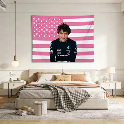 1pc K-Kimi A-Antonelli Racing Tapestry, Pink Stripe Flag Wall Hanging, Ideal for Motorsport Fans Bedroom Dorm Game Room Home