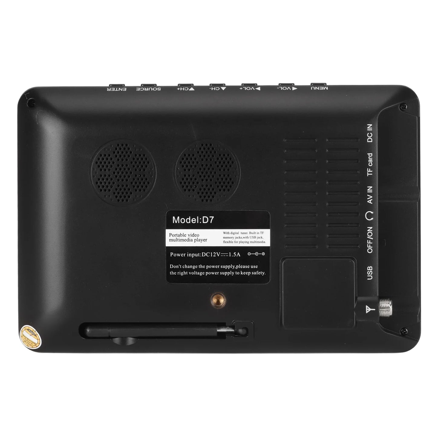 Portable LED Digital TV Portable Digital TV 7 Inch ATSC USB Storage Card TV Function Rechargeable 1080P LED Digital Television
