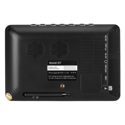 Portable LED Digital TV Portable Digital TV 7 Inch ATSC USB Storage Card TV Function Rechargeable 1080P LED Digital Television