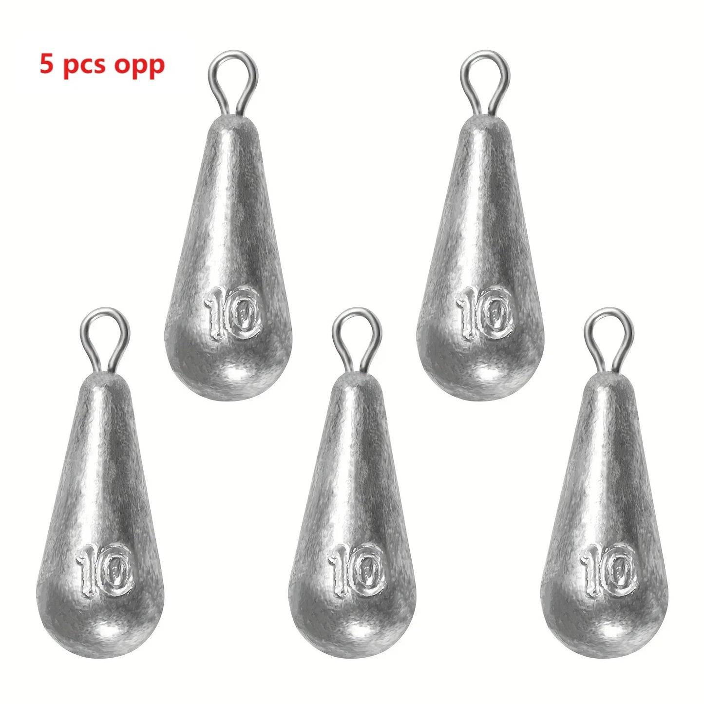 5pcs/20pcs 10g-100gFishing Weights Sinkers Teardrop-shaped hook-ring sinker for fishing Fishing tackle Casting Drop Shot Weights
