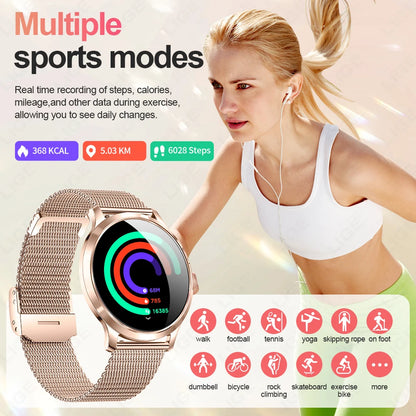 Nowy Smartwatch dla Kobiet 1.32 Cala AMOLED HD Ekran Sportowy Fitness Wodoodporny Zegarek Połączenia Bluetooth Cyfrowy Smartwatch Damski