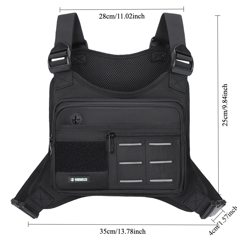 Tactical Chest Rig Bag Men Waterproof Crossbody Harness Vest Molle Pouch Outdoor Hiking Cycling Running EDC Gear Storage Pack
