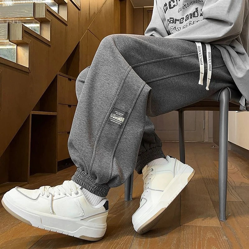 Men Summer Loose Joggers Casual Streetwear Sweatpants Elastic Cuff Trousers Trendy Versatile Sports Pants