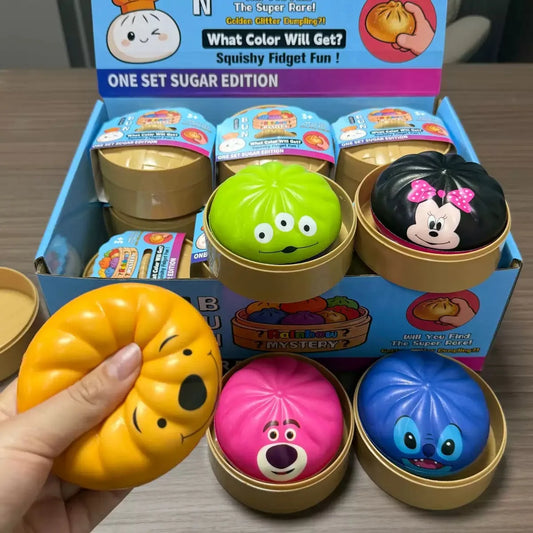 Pinch music slow rebound decompression artifact simulation Xiaolongbao desktop ornament office creative gift, vent toy