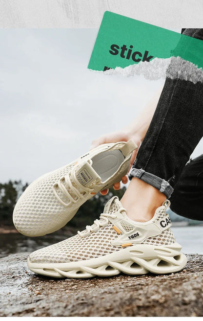 Breathable Mesh Summer Men Platform Sneakers Lightweight Casual Loafers Shoes for Running Tennis Hiking Outdoor Daily Wear