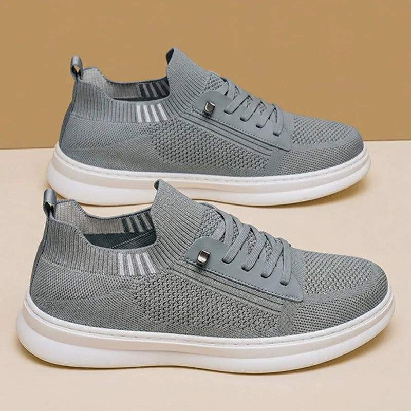 Comfortable Breathable Knitted Sport Shoes Men Soft Bottom Non Slip Mesh Flats Men Spring Summer Slip On Light Casual Loafers