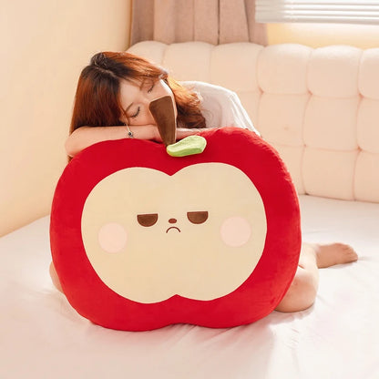 Squishy Red or Green Apple Plush Toy Pillow Stuffed Soft Fruit Apple Doll Cute Huggable Pillow Kids Christmas Birthday Gift