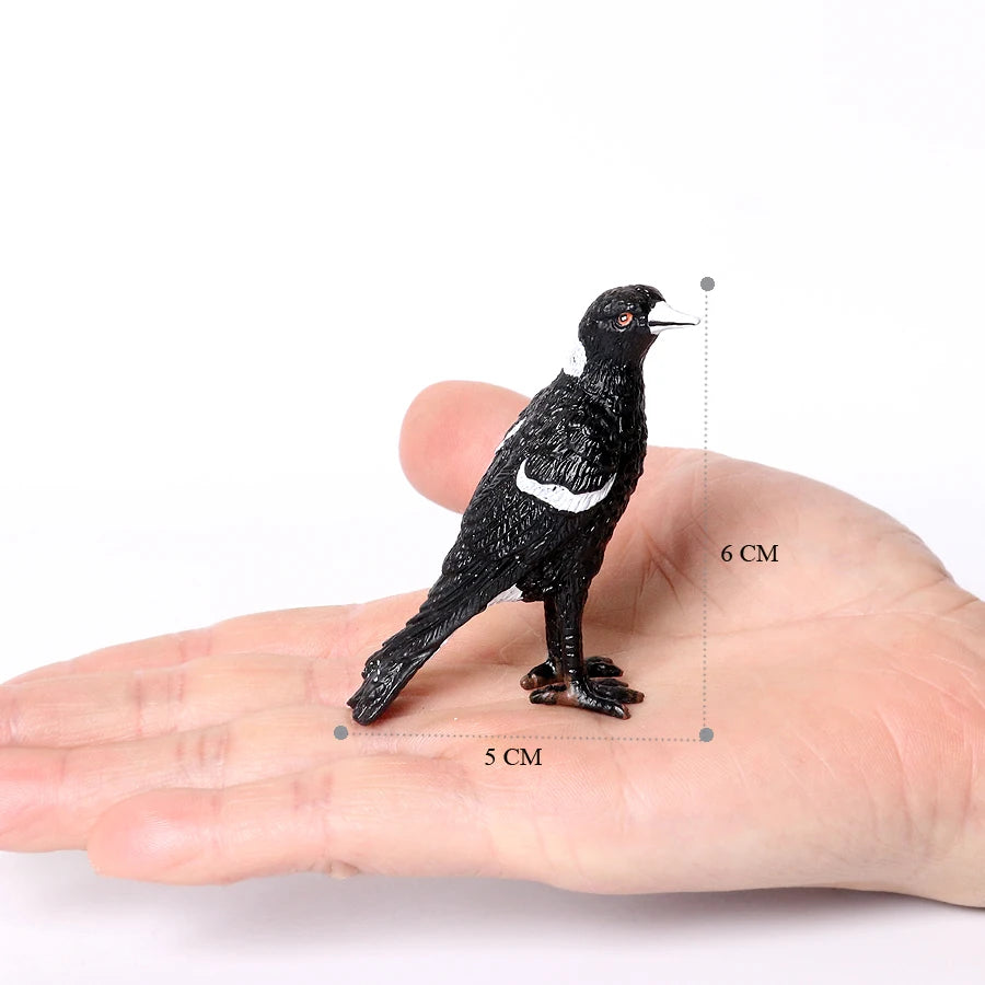 Hand Painted Simulation Bird Model Figures Toucan Peacock Owl Flamingo, Early Cognition Toy Cake Decoration For Children