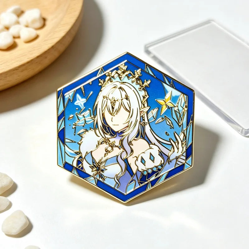 Genshin Impact Hard Enamel Pin Columbina Flins Odette Anastasya Badges Lapel Pin Cartoon Anime Brooches Backpack Decoration
