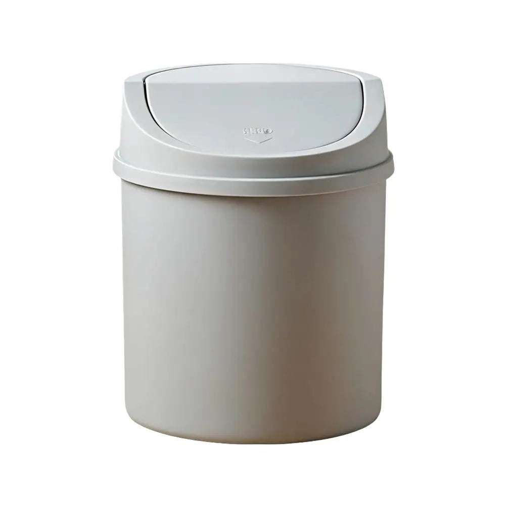 Mini Desktop Trash Can with Press-Top Lid Small Waste Bin for Office Desk & Bedroom Portable Space-Saving Trash Tube