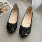 2026 New Fashion Ballerina Shoes Women's Flat Comfort Non-slip Loafers Leather Flats Elegant Bowknot Women's Single Shoes 35-43