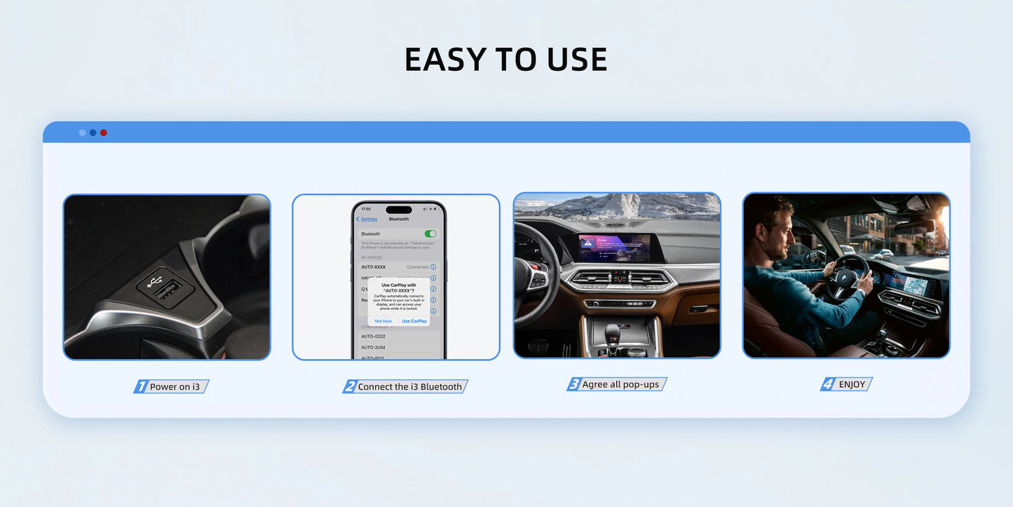 OTTOCAST i3 Carplay Ai Box Wireless CarPlay Adapter Android 13 QCM 6125 Play Store Netflix Youtube Video Box for BMW MG Hyundai