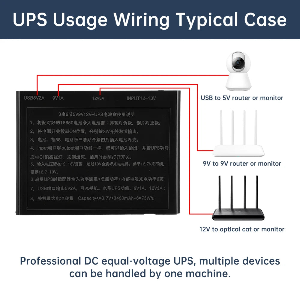 5V9V12V Output Power Bank Box for Cellphone Power Storage Case Tablet Modem 6 x 18650 Battery UPS Uninterrupted Power Supply New