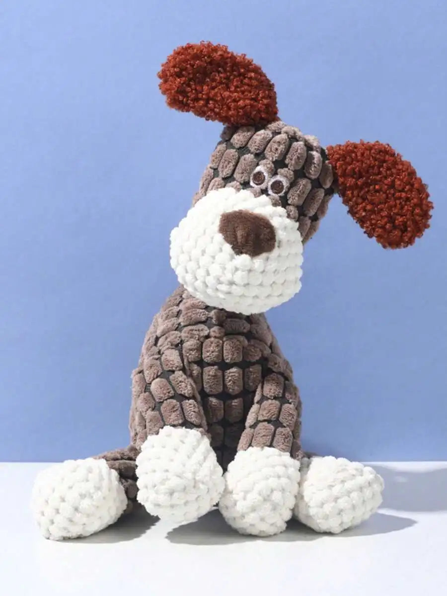 Plush Knotted Pet Chew Toy With Squeaker For Dogs And Cats Soft Durable Interactive Stuffed Animal
