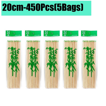 90-1350Pcs Bamboo Wooden BBQ Skewers Sticks Disposable 15/20/25/30cm for Grilling, Fruit, Kabob,BBQ, Barbecue, Camping, Outdoor