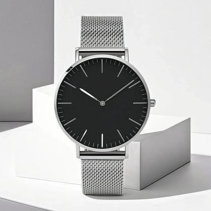 Ultra-thin Fashion Watch Women Luxury Metal Mesh Belt Ladies Quartz Wristwatches Minimalist Elegant Woman Watches reloj mujer