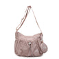 Chic Nylon Crossbody Bag Casual Drawstring Messenger Bag with Detachable Pouch, Adjustable Strap Shoulder Purse for Daily Travel