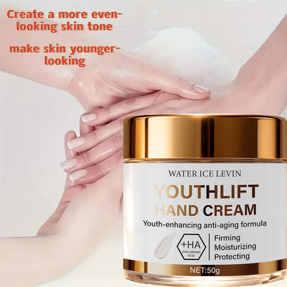 YouthLift Anti-Aging Hand Cream with HA & Retinol for Firming, Moisturizing & Protecting Mature Skin.