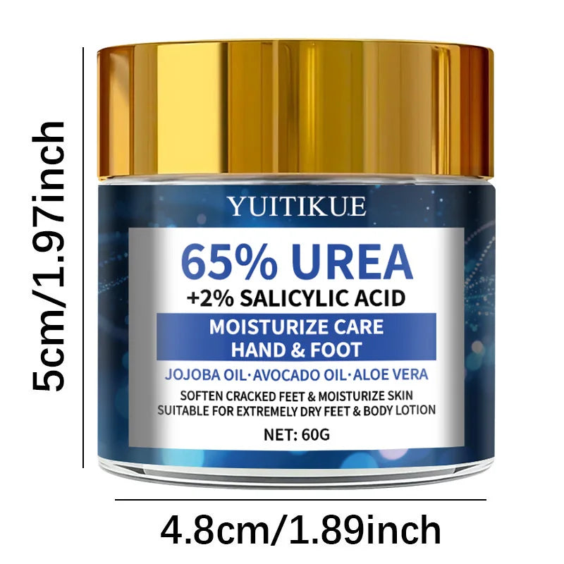 YUITIKUE 65% Urea Foot Cream 60g - 2-Week Cracked Heel Repair, Fast Absorption Non-Greasy, for All Skin Types
