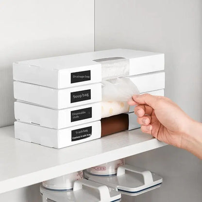 Kitchen Trash Bag Holder Large Capacity Plastic Bag Dispenser for Gloves and Garbage Bags Home Storage Container