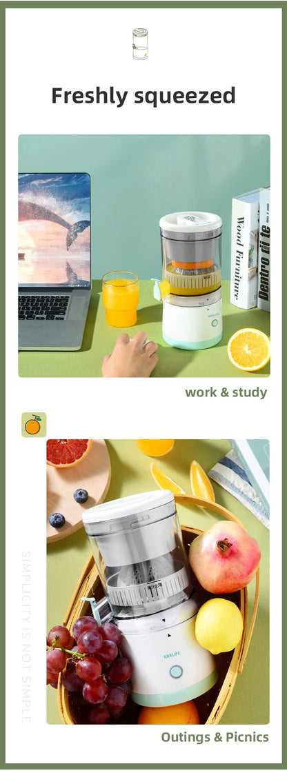USB Rechargeable Electric Juicer 1PC Wireless Citrus Lemon Orange Juicer Automatic Fresh Fruit Blender for Kitchen