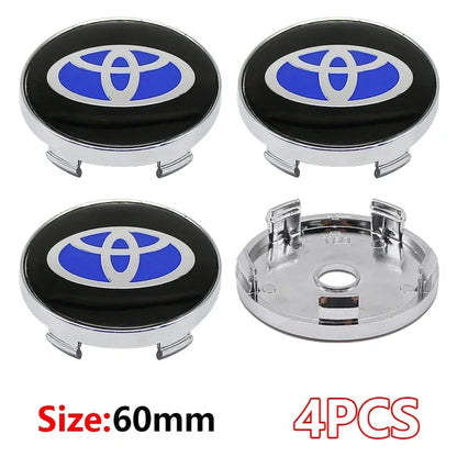 4Pcs 60mm For Car emblem Wheel hub Center Cap Badge covers sticker Decals Styling For Toyota Corolla RAV4 LEVIN Yaris C-HR Camry