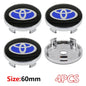 4Pcs 60mm For Car emblem Wheel hub Center Cap Badge covers sticker Decals Styling For Toyota Corolla RAV4 LEVIN Yaris C-HR Camry