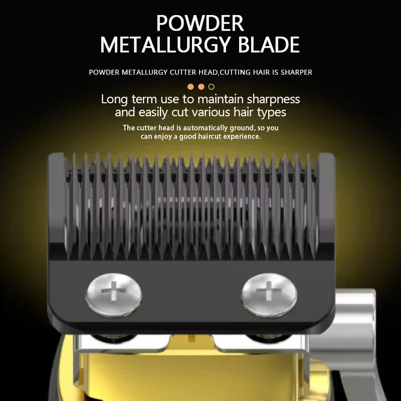 Kemei KM-1698 Men's Hair Clipper 9000RPM 10W High Power Full Metal DLC Blade LED Display Professional Hair Cutting Hair Trimmer