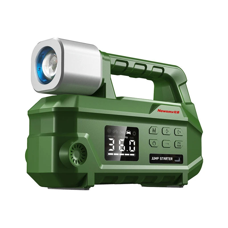 2-in-1 Car Jump Starter with Air Pump Portable Battery Booster Digital Tire Inflator for Car Truck Motorcycle