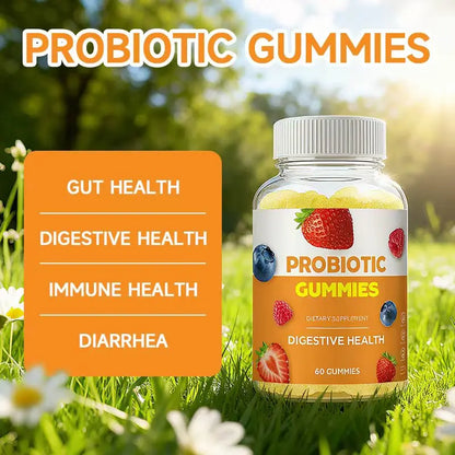 Probiotic Gummies Supports Digestive Health &Immune Function Vegan Non-GMO 60Count Gut Health Supplement Immune Boosting Formula