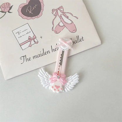 Cute Cat Paw Utility Knife Lovely Wing Bowknot Style Open Box Cutter Letter Envelope Opener Mail Knife School Office Supplies