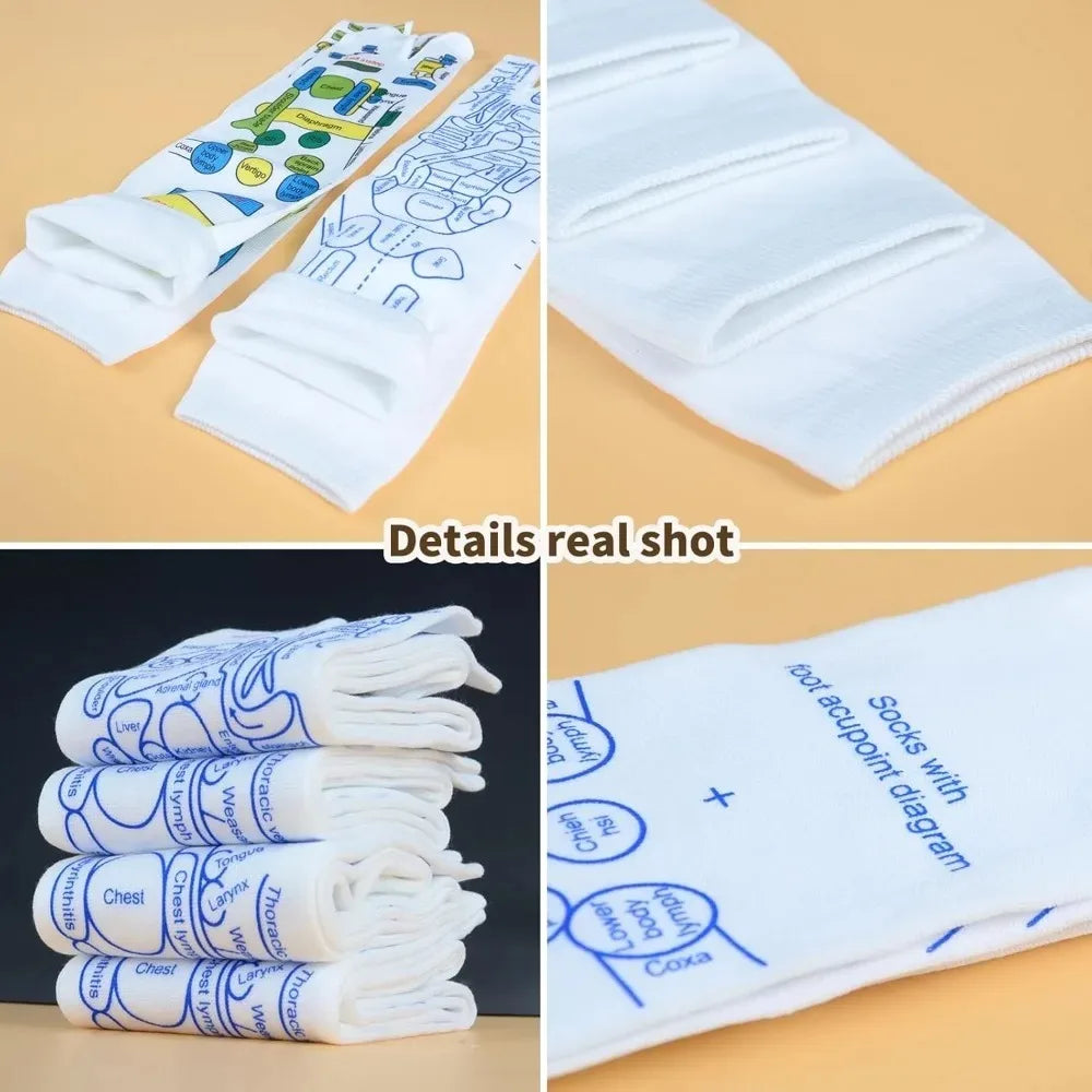 2 Types Reflexology Socks Set Tool Acupressure Acupuncture Trigger Point Foot Pain Relief Remedy Acupoint Massage Foot Care Tool
