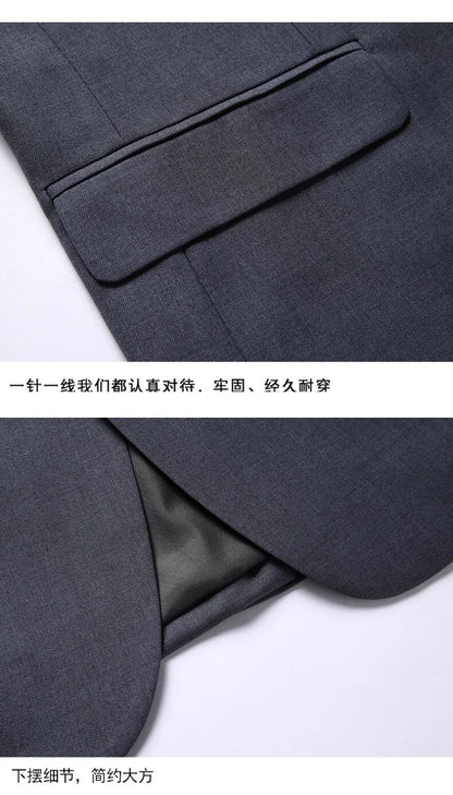 Suit (Blazer+Vest +Trousers) Men's Fashionable Gentleman Business Banquet Korean-style Formal Dress Casual Wedding 3-piece Set