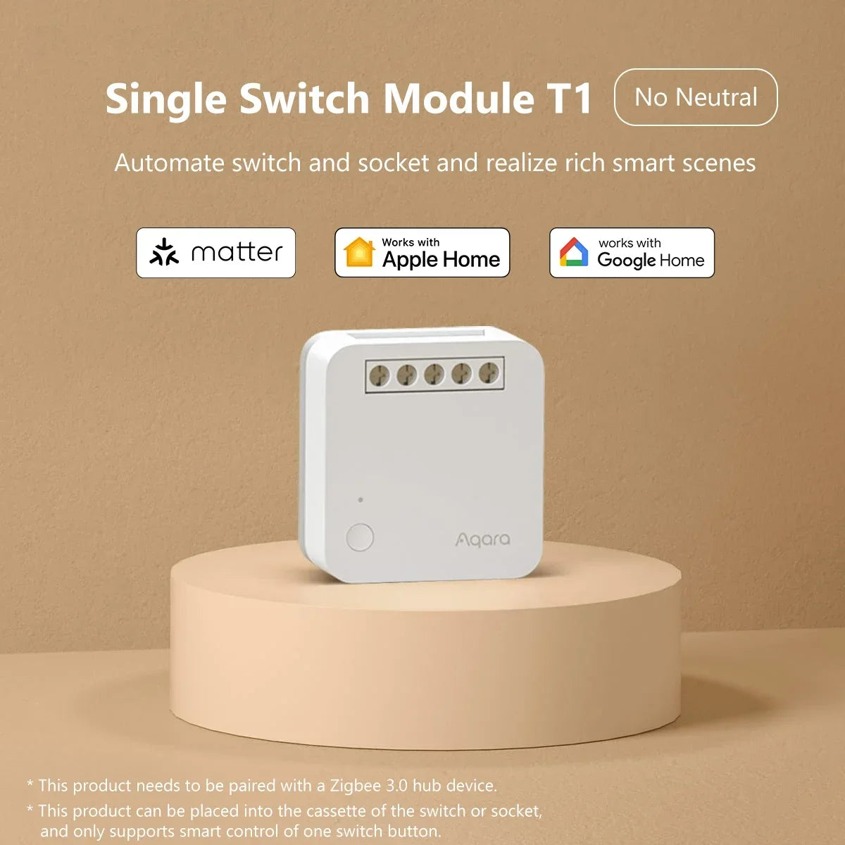 Aqara Single Switch module T1 Zigbee 3.0 No Neutral Single Channel Relay Controller for Smart Home Timers Remote Control Homekit