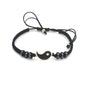Couple Bracelets Rings Yin Yang Tai Chi Alloy Pendant Adjustable Braid Chain Necklace Matching Lover Bracelet Necklace Earring