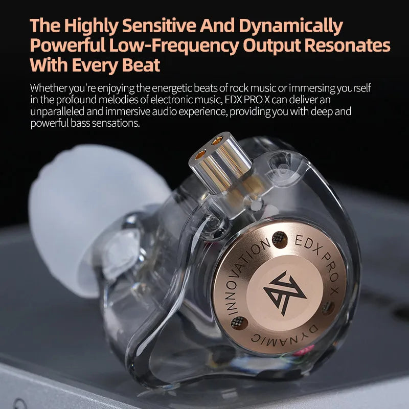 KZ EDX Pro X dynamic driving headphones in-ear monitoring earplugs HIFI bass hi-fi headphones stage sports headphones