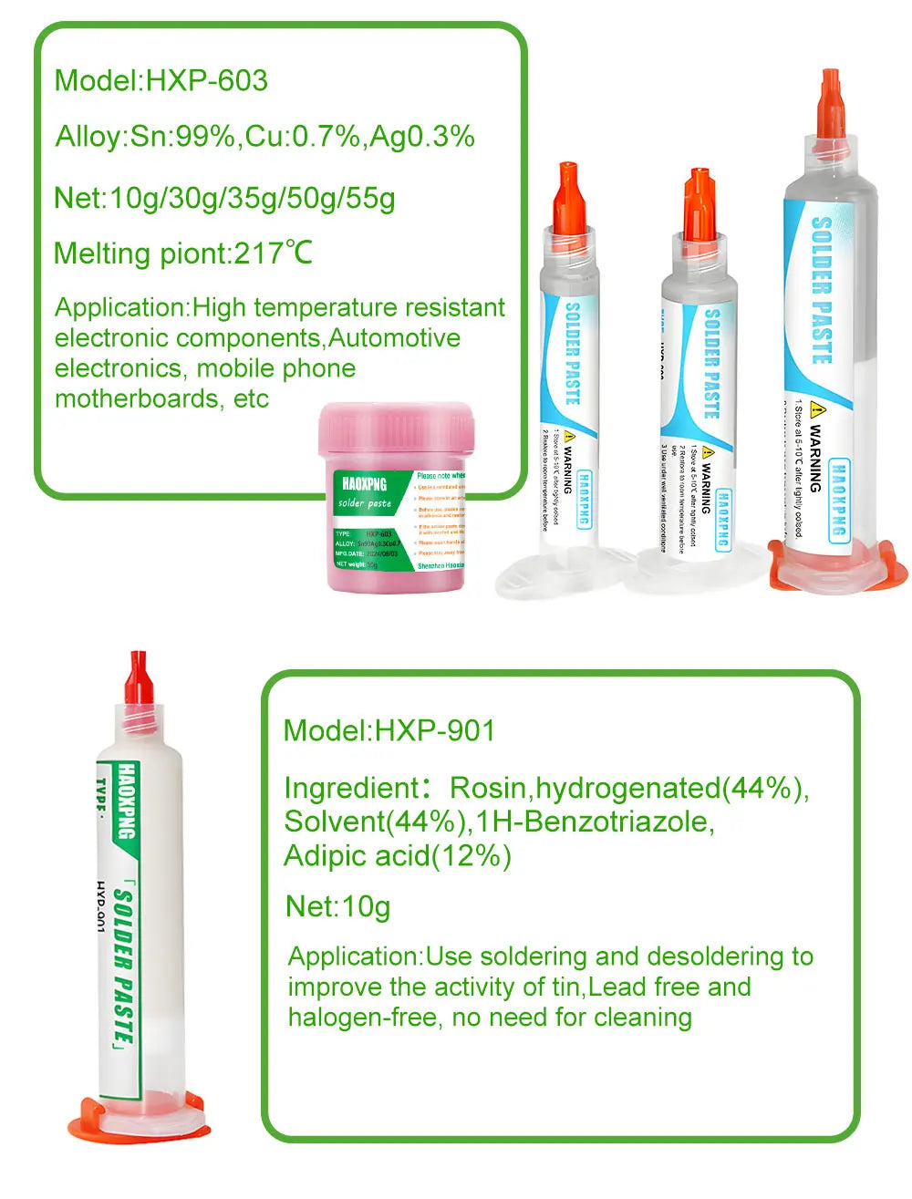 High Temperature Solder Paste Flux For Soldering Sn99Ag0.3Cu0.7  Smd Repair Tin Paste 217℃
