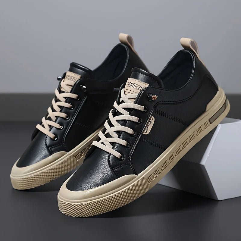 Four-Season Men's Dress Shoes, Comfortable and Breathable, with Convenient Elastic Band Design, Stylish and Versatile