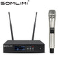 SOMLIMI-Q-K8-Silvery UHF Profeesional Wireless Microphone System Dynamic Long Distance Party Singing Stage Performances