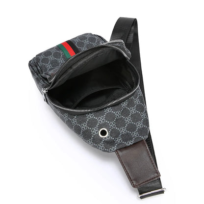 2025Men's Casual Messenger Bag Multi-Pocket Crossbody Shoulder Bag Lightweight Chest Bag with Port & Earphone Hole