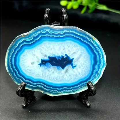 Natural Polished Agate Geode Slab Coaster Crystal Mineral Stone for Home Decor DIY Jewelry Pendant Healing Gift