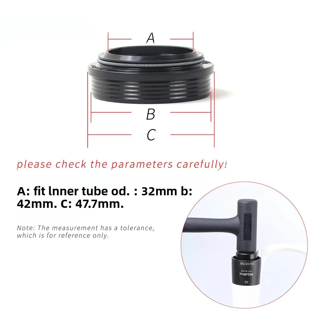 RISK Mountain Bike Suspension Front Fork Dust Seal Oil Sponge Ring 32 34 mm 35mm 36mm MTB Bicycle Fork Inner Tube Dust Seal Tool